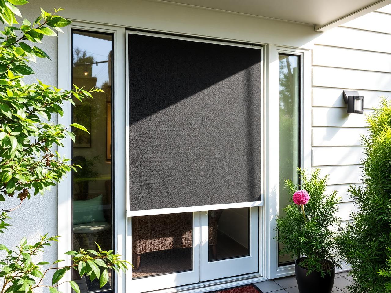 Custom-manufactured retractable screen on a Vancouver patio door